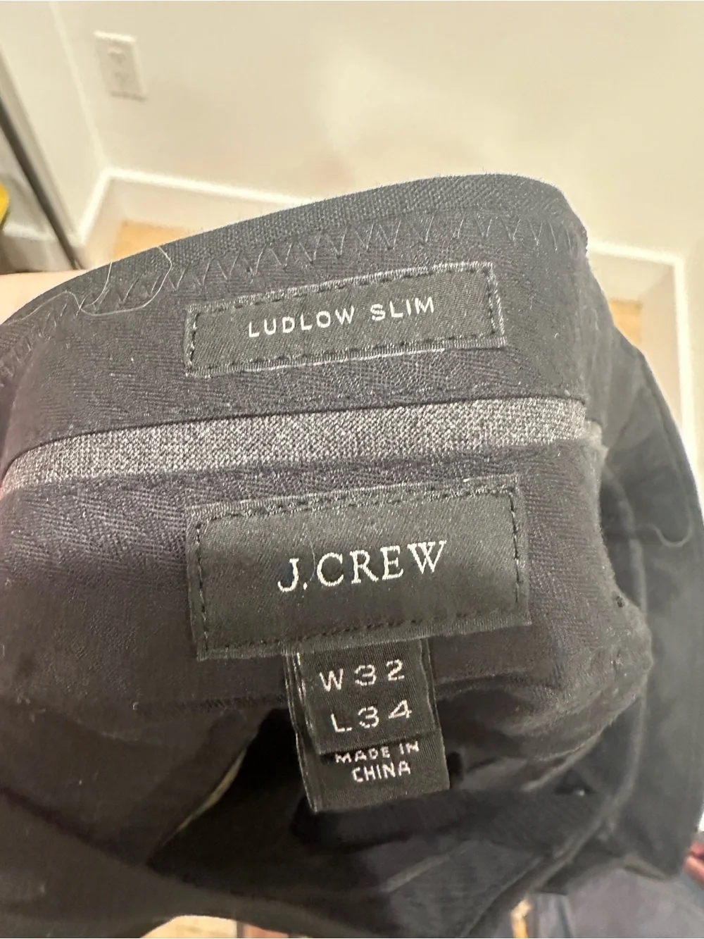J CREW Loro Piana Super 120s Wool Ludlow Slim Fit Suit Dress Pants 32x34 Black